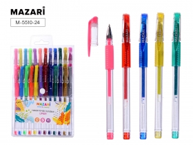Набор ручек гелевых LIPARI, 24 цветов, пулевидный пиш.узел 0.8мм, M-5510-24