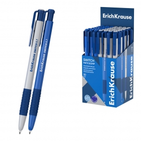Ручка шариковая автоматическая ErichKrause Switch Matic&Grip 0.7, цвет чернил синий (в коробке по 50 шт.) 61273