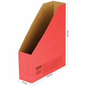 Накопитель-лоток архивный из микрогофрокартона OfficeSpace,  75мм, красный, до 700л. 225416