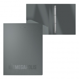 Папка на 4 кольцах пластиковая ErichKrause® MEGAPOLIS, 24 мм, А4, серый (в пакете по 4 шт.) 49982