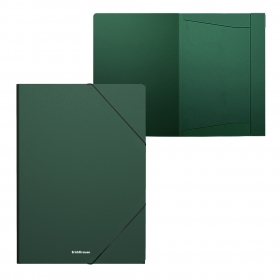 Папка на резинках пластиковая ErichKrause® Matt Classic, A4, зеленый (в пакете по 4 шт.) 53323