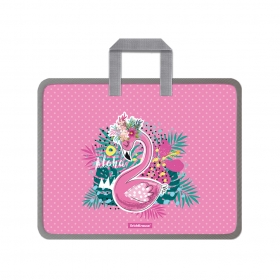 Папка пластиковая для творчества с ручками ErichKrause® Rose Flamingo, A4+ 52925