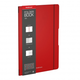 Тетрадь А4, 48л, клетка, в съемн пласт обложк, красный, ErichKrause® FolderBook Classic, 48228