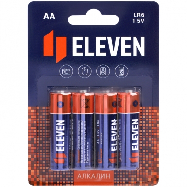 Батарейка Eleven AA (LR6) алкалиновая, BC4 301748