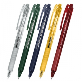 Ручка шариковая автоматическая с грипом BRAUBERG "CLASSIC DARK COLOR", СИНЯЯ, ассорти, пишущий узел 0,5 мм, линия письма 0,35 мм, 144469 144469