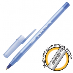 Ручка шариковая BIC "Round Stic", СИНЯЯ, корпус голубой, узел 1 мм, линия письма 0,32 мм,  934598
