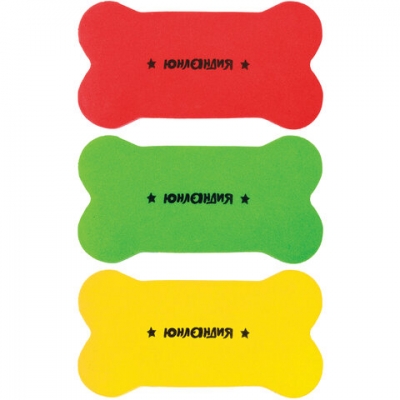 Стиратели магнитные для магнитно-маркерной доски ЮНЛАНДИЯ "Косточка", 55х110 мм.,23750 (цена за 3шт)