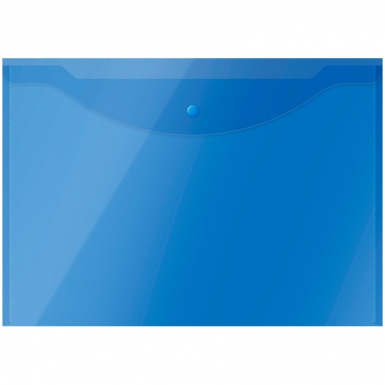 Папка-конверт на кнопке OfficeSpace А3, 150мкм, полупрозрачная, синяя 267523