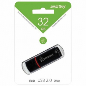 Флеш-диск 32GB SMARTBUY Crown USB 2.0, черный, SB32GBCRW-K 512184