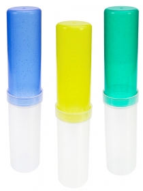 Пенал-тубус прозрачный+цветной с блестками (ПМ-2065) пластик, 3 цвета МИКС ПМ-2065