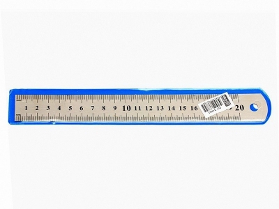 Линейка стальная (Л-6762) 20 см, толщина 0,3 мм, в пластиковом чехле, кратно 20 Л-6762