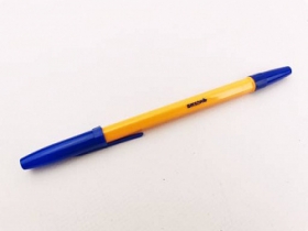 Ручка шариковая СИНЯЯ, корпус оранжевый, ТМ "BIKSON" , 0,7мм,  арт. BN0510