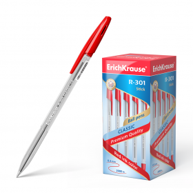 Ручка шариковая ErichKrause® R-301 Classic Stick 1.0, цвет чернил красный (по 50 шт.) 43186