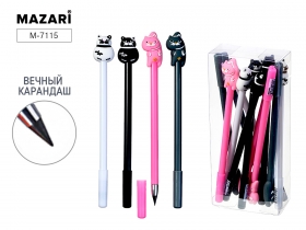 Карандаш вечный КОТИКИ, 4 диз. в асс., ПВХ-упаковка M-7115