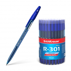 Ручка шариковая СИНЯЯ, 0,7мм, ErichKrause® R-301 Original Stick (в тубусе по 60 шт.) 46772