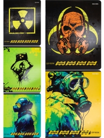 Тетрадь КЛЕТКА 48л. МИКС КИСЛОТНЫХ ОТТЕНКОВ (48-2421) твин-лак, цвет.мелов.обл., 5 диз в спайке