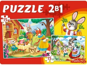 МАКСИ-ПАЗЛЫ 2 в 1. МИР СКАЗОК №9 (15 и 15 эл.)  (арт. ПМ15-9465)