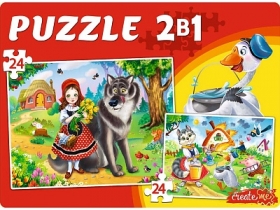 МАКСИ-ПАЗЛЫ 2 в 1. МИР СКАЗОК №10  (24 и 24 эл.) (арт. П24-9466)