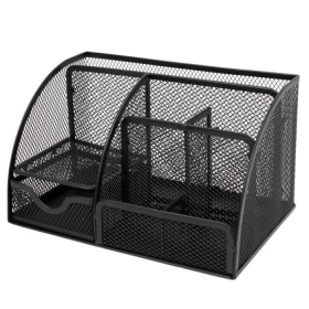 Органайзер настольный металлический черный 7 отделений DV-14369