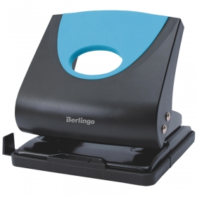 Дырокол Berlingo "Office Soft" 30л., пластиковый, синий, с линейкой DDp_30162