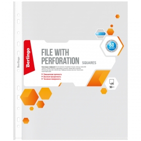 Папка-вкладыш с перфорацией Berlingo "Squares", А4, 60мкм, рельефная текстура, матовая (цена за 1 уп - 50 шт) SPs_A4060
