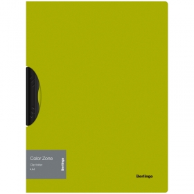 Папка с пластиковым клипом Berlingo "Color Zone" А4, 450мкм, салатовая FCl_A4061