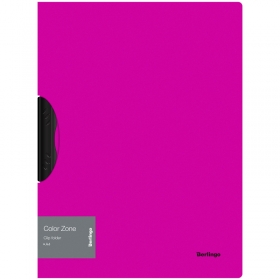 Папка с пластиковым клипом Berlingo "Color Zone" А4, 450мкм, фуксия FCl_A4064