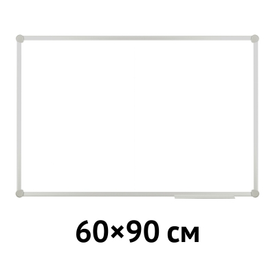Доска магнитно-маркерная 60*90 см, алюминиевая рамка Slim, полочка, OfficeSpace, 343753