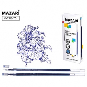 Стержень гелевый 138мм, СИНИЙ, игольчатый, пиш.узел 0.5мм, M-7916-70