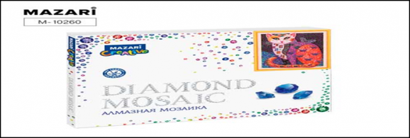 Алмазная мозаика 40х50см СКАЗОЧНЫЙ КОТ2 , 1 дизайн, частичная выкладка, стразы разного размера, картонная упаковка M-10260