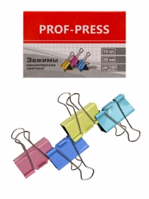 Зажимы для бумаг 32 мм, цветные, ЗК-4174 (цена за 12шт - 1уп)