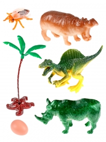 Набор животных "Динозавры - 4", пластик, кор. яйцо (Арт. 1932220)