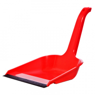 Совок для мусора OfficeClean, высокая ручка, с резиновой кромкой, ширина 23см, пластик, красный 2998