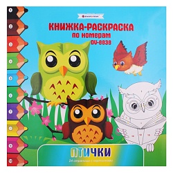 Раскраска-книжка по номерам 28*28см "Птички" DV-8838