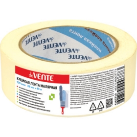 Клейкая лента малярная "deVENTE" 125 мкм, 38 ммx40 м, 4163101