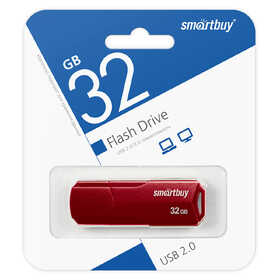 Память Smart Buy "Clue"  32GB, USB 2.0 Flash Drive, бордовый SB32GBCLU-BG