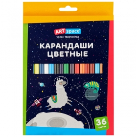 Карандаши цветные ArtSpace "Космонавты", 36цв., заточен., картон, европодвес CP36_009