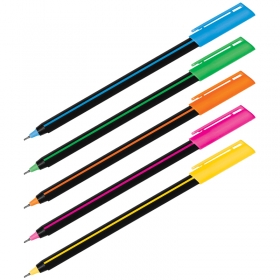 Ручка шариковая Luxor "Stick Soft Touch", синяя, одноразовая, 0,7мм, корпус ассорти 19700/50BX