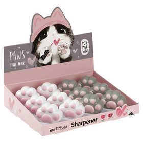 Точилка пластиковая MESHU "Little Paw", 1 отверстие, дисплей бокс, ассорти MS_65654