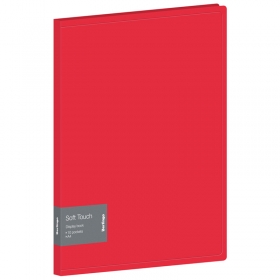 Папка с 10 вкладышами Berlingo "Soft Touch", 17мм, 700мкм, красная, с внутр. карманом DB4_10982