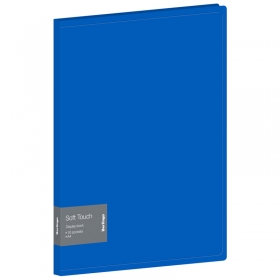 Папка с 10 вкладышами Berlingo "Soft Touch", 17мм, 700мкм, синяя, с внутр. карманом DB4_10981