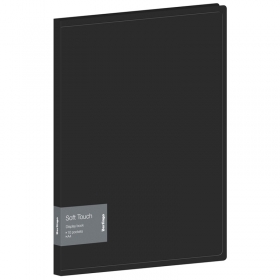 Папка с 10 вкладышами Berlingo "Soft Touch", 17мм, 700мкм, черная, с внутр. карманом DB4_10980