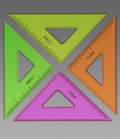Треугольник 45*, 12 см, NEON Cristal ассорти, СТАММ ТК440