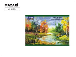 Альбом для рисования 40 л., скрепка, размер 285х200 мм, мелованная обложка, блок - офсет Лес M-16573