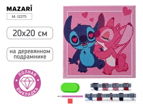 Алмазная мозаика УШАСТИКИ, 20x20 см, деревянный подрамник, полная выкладка, термоусадочная пленка M-12275