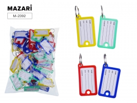 Бирка для ключей, сметаллическим кольцом и бумажной вставкой, размер 4.8х2.7 см, , микс цветов, ОПП- упаковка M-2392 (ЦЕНА ЗА 1 шт.)