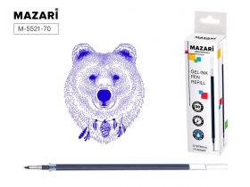 Стержень гелевый 133мм, СИНИЙ, пулевидны,й пиш.узел 0.5мм, M-5521-70