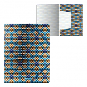 Папка на резинках пластиковая ErichKrause® Blue&Orange Beads, A4 (в пакете по 4 шт.) 52898