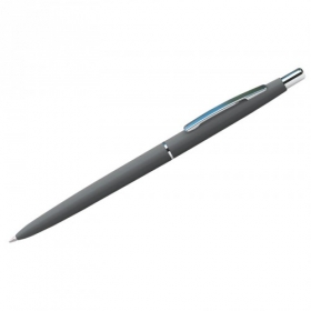 Ручка шариковая "Silk Premium" синяя, 0,7мм, корп. серый/хром, автомат., пластик.футляр CPs_72413