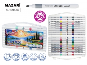 Набор маркеров акриловых LORENZO,  36цв. M-15215-36